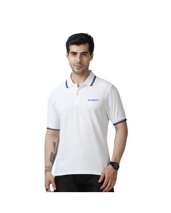 Marks & Spencer Polo T-shirt Tipping-White with Blue